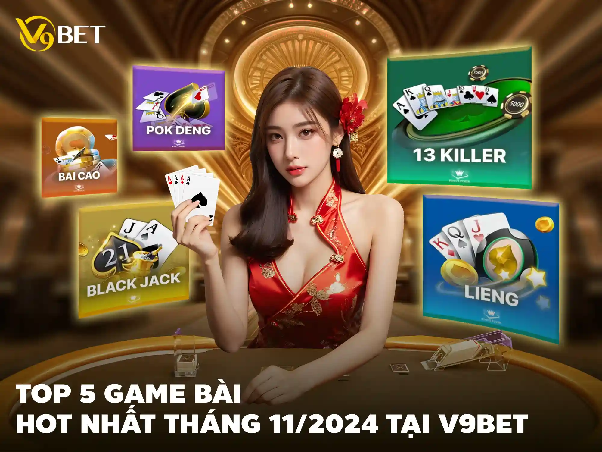 Top 5 tựa game bài siêu hot tại nhà cái V9Bet