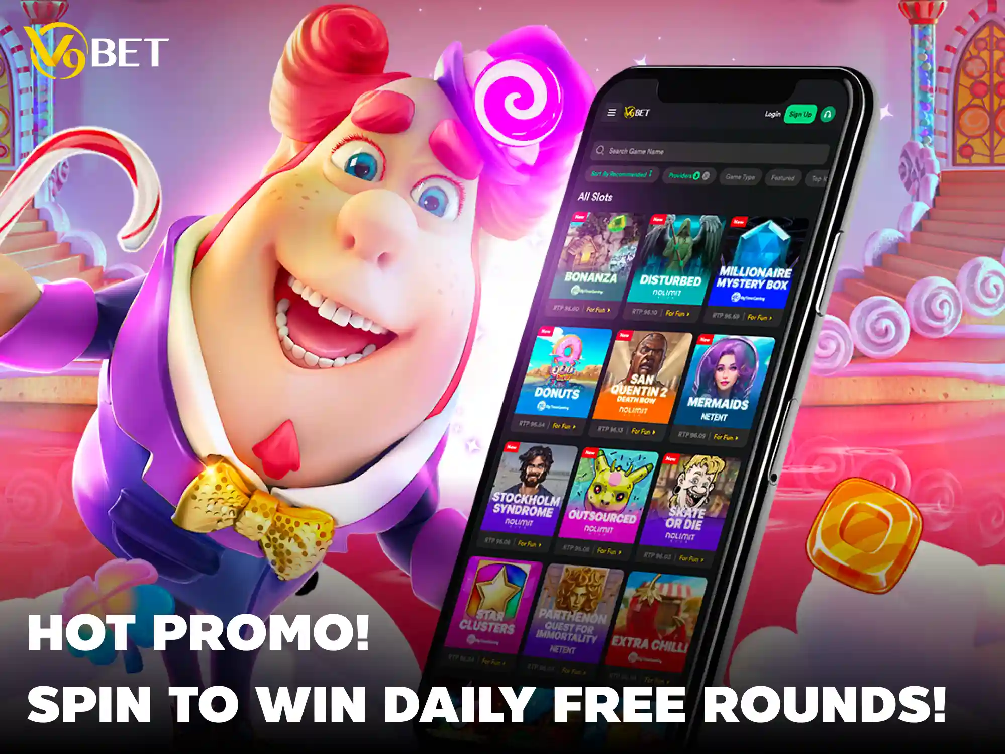 V9Bet Promotion: Bonus Free Spins Per Day Up to 25 Million