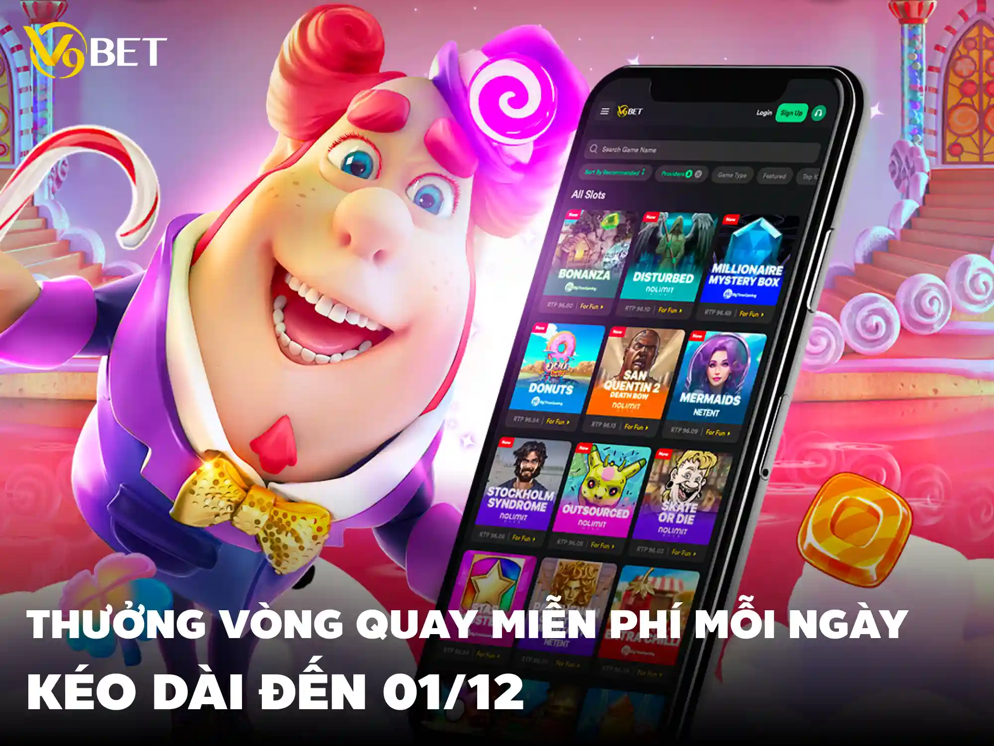 V9Bet khuyến mãi: Thưởng vòng quay miễn phí mỗi ngày lên đến 25 triệu