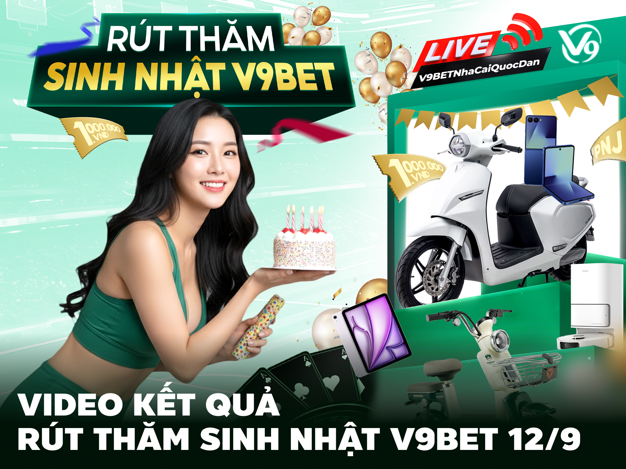Livestream V9Bet Công Bố Kết Quả Rút Thăm Sinh Nhật | Danh Sách Trúng Thưởng