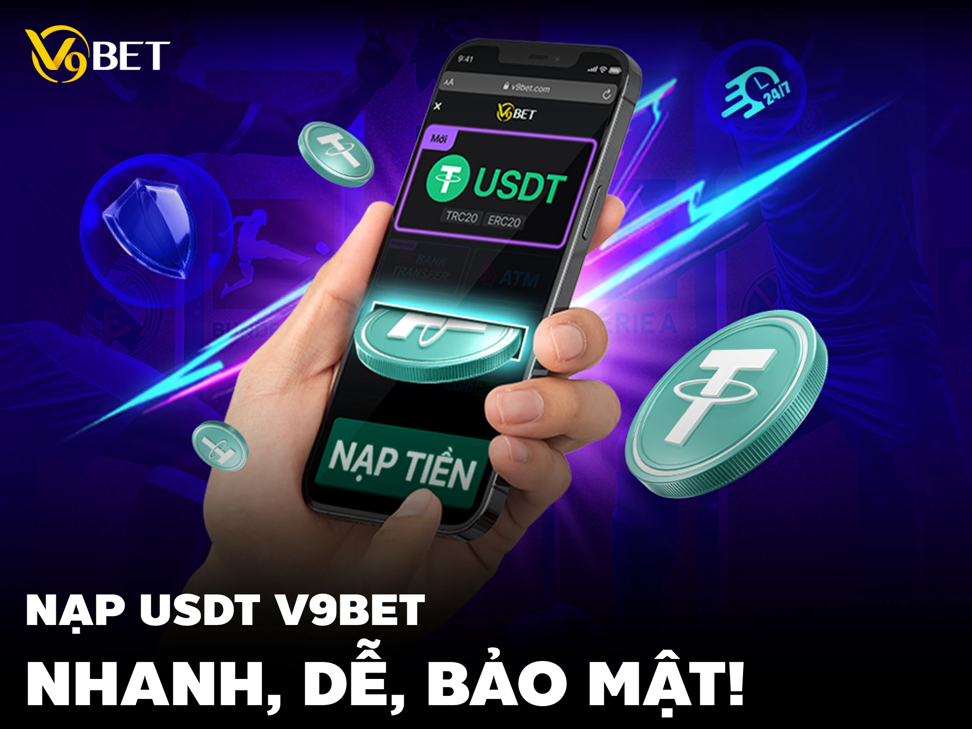 Hướng Dẫn Nạp Tiền Bằng Phương Thức USDT Tại V9BET – An Toàn Và Nhanh Chóng