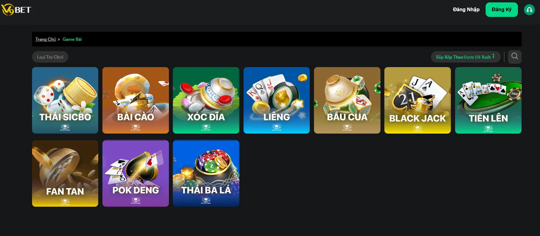 V9Bet có đa dạng các game bài được yêu thích nhất hiện nay