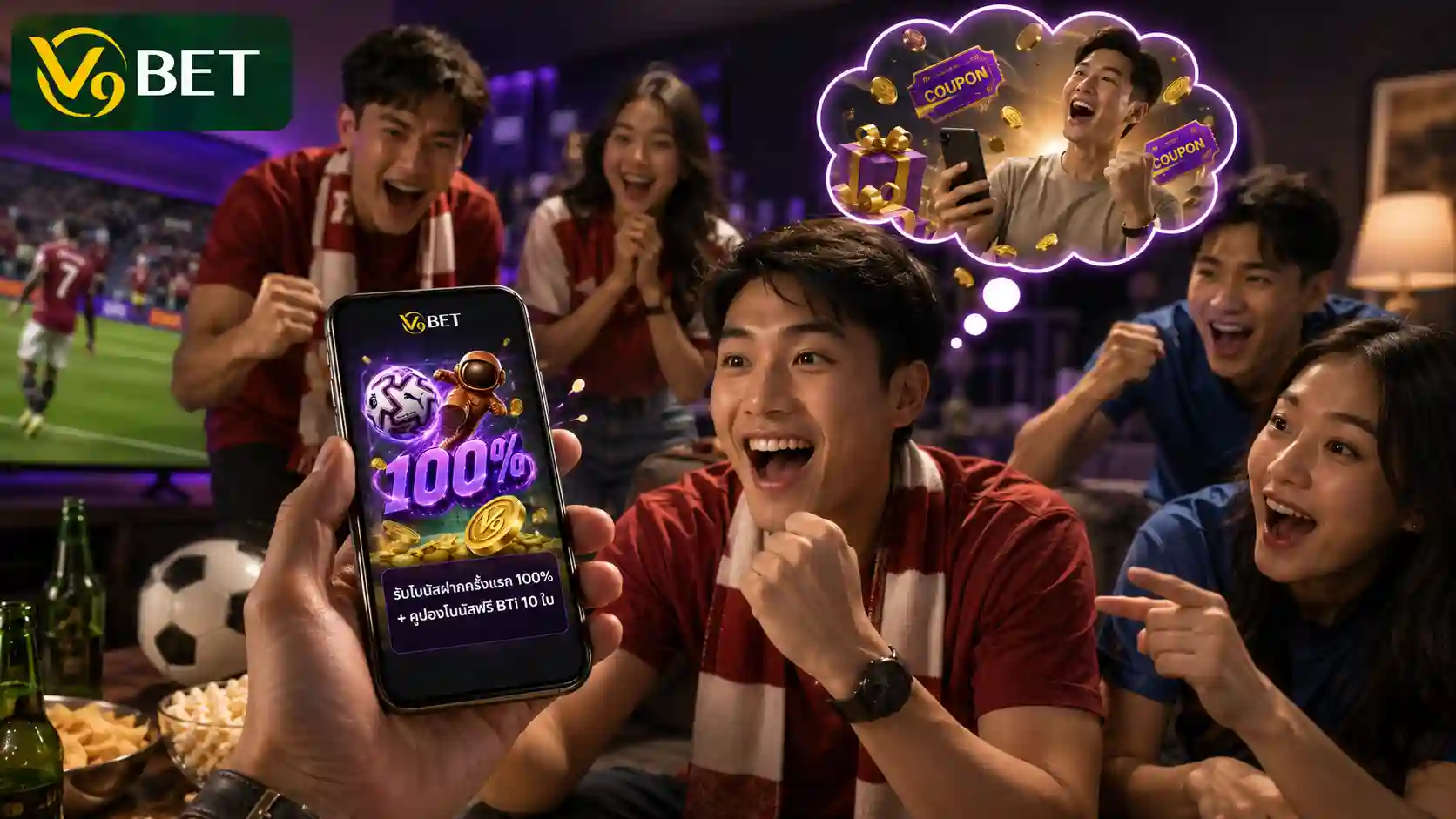 เดิมพันพรีเมียร์ลีกที่ V9BET โบนัสและโปรชั่นดีๆ รออยู่เพียบ