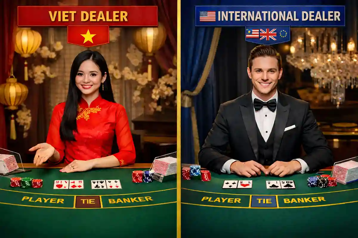 Comparison between Vietnamese and international live casino dealers