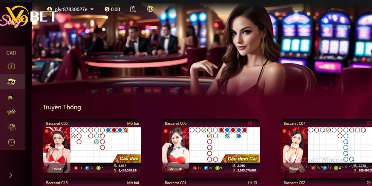 Người tham gia sẽ dễ dàng chọn bàn baccarat trực tuyến theo mức vốn