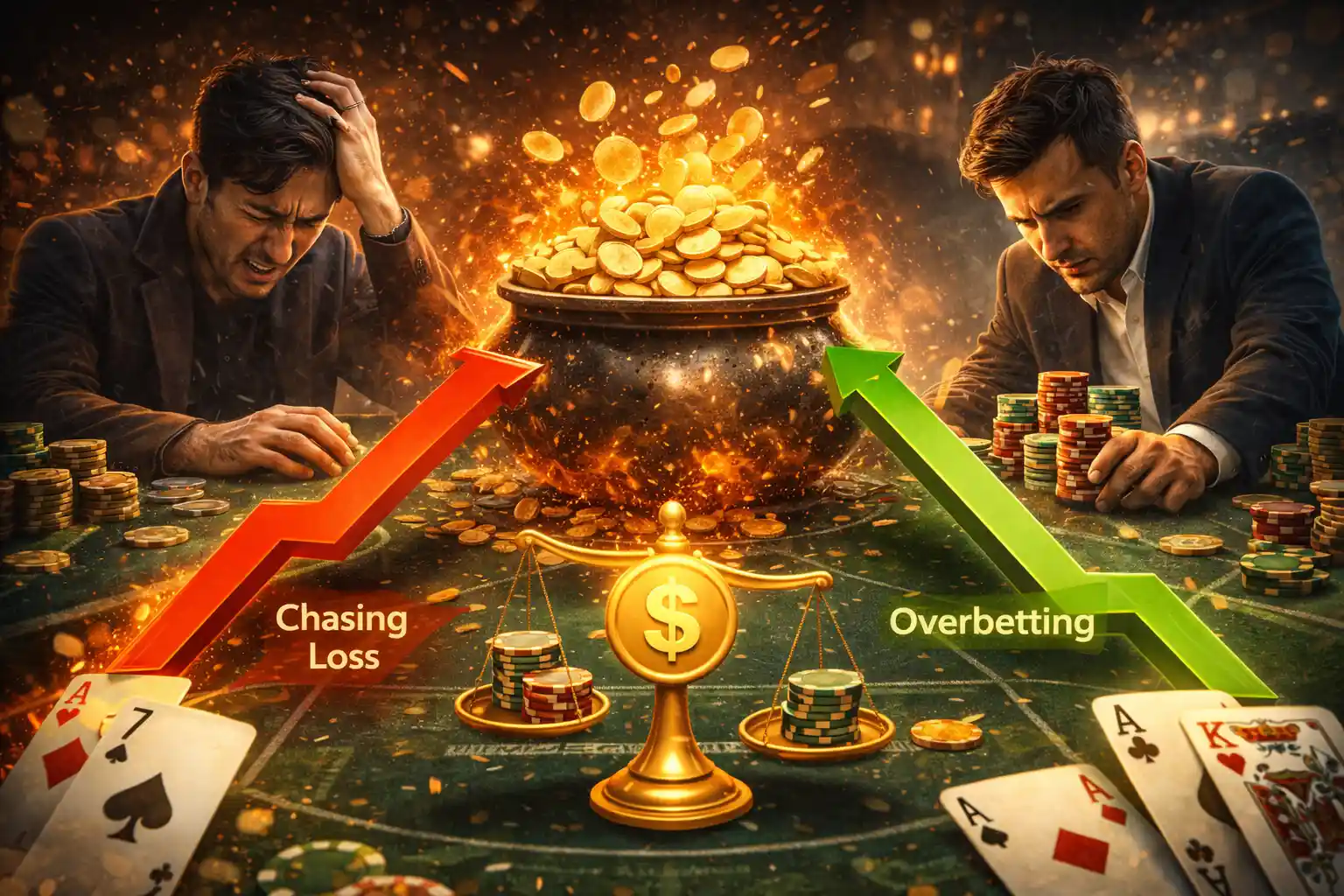 Player controlling bankroll to avoid overbetting when winning