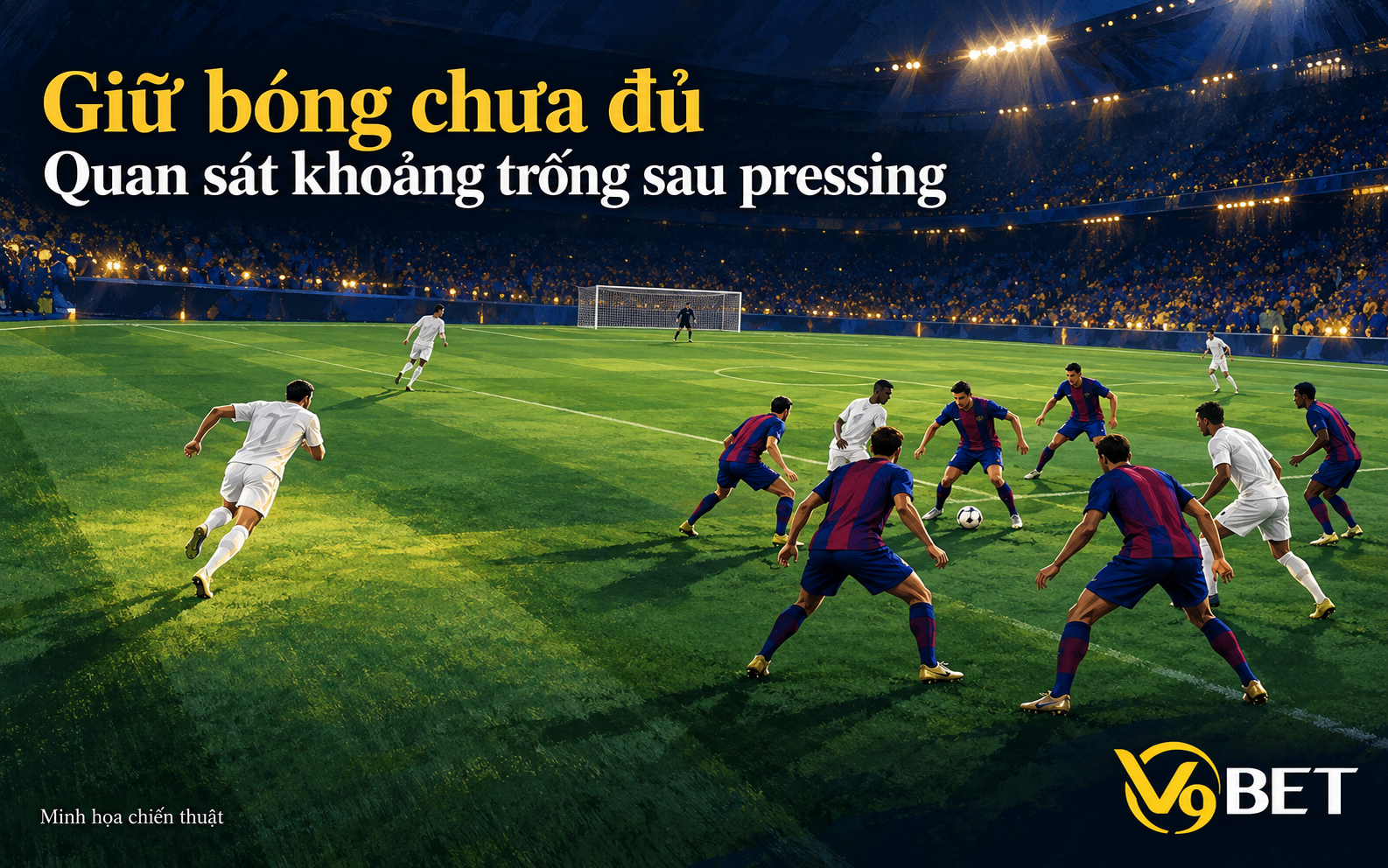Tình huống bóng rổ giả định với người cầm bóng bị hai hậu vệ gây sức ép và đồng đội đứng thoáng, nhấn mạnh chất lượng cơ hội thay vì chỉ nhìn chuỗi ghi điểm.