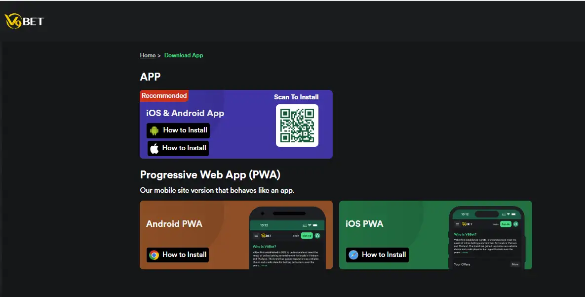 V9Bet mobile app smooth experience