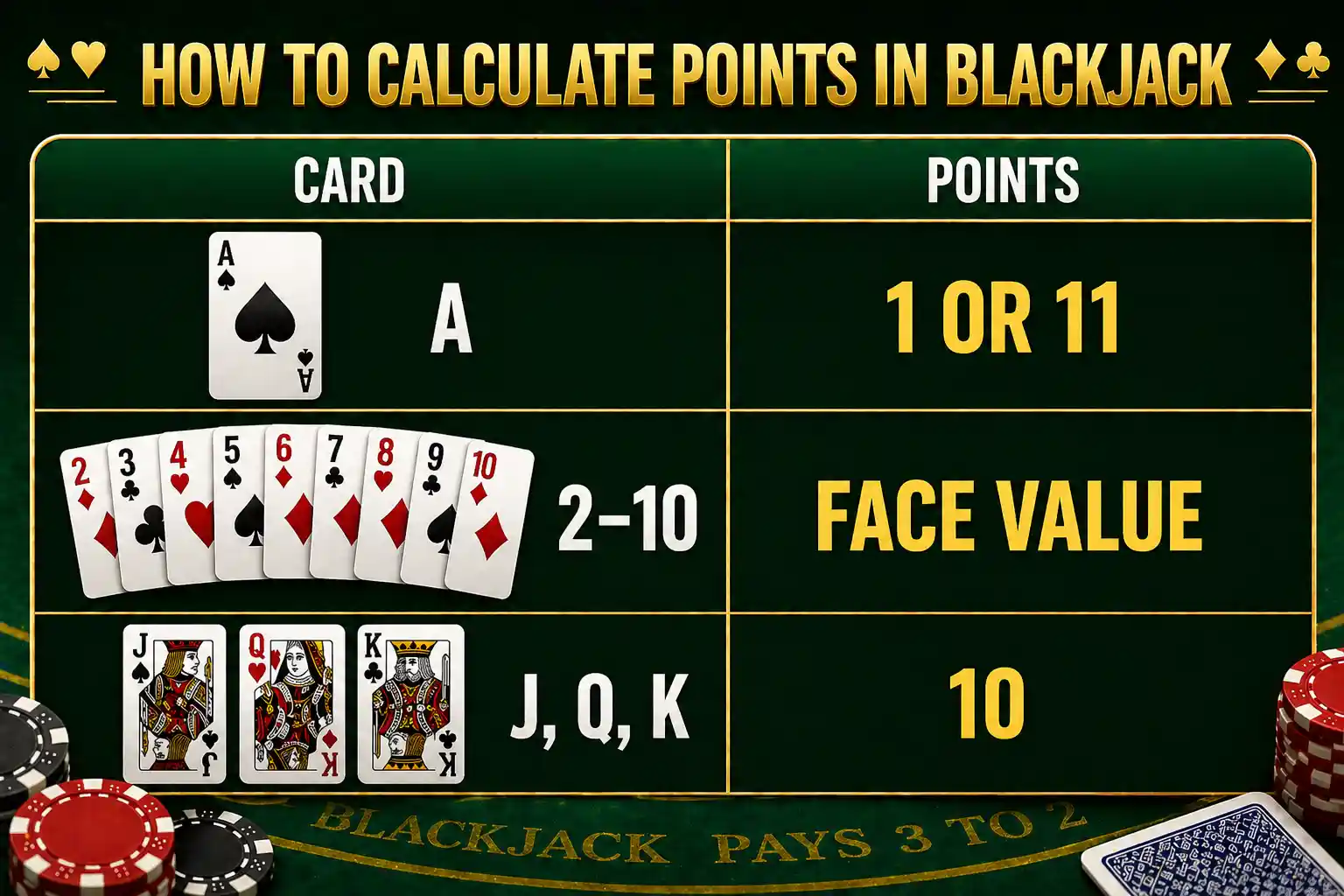 How to count points in Blackjack