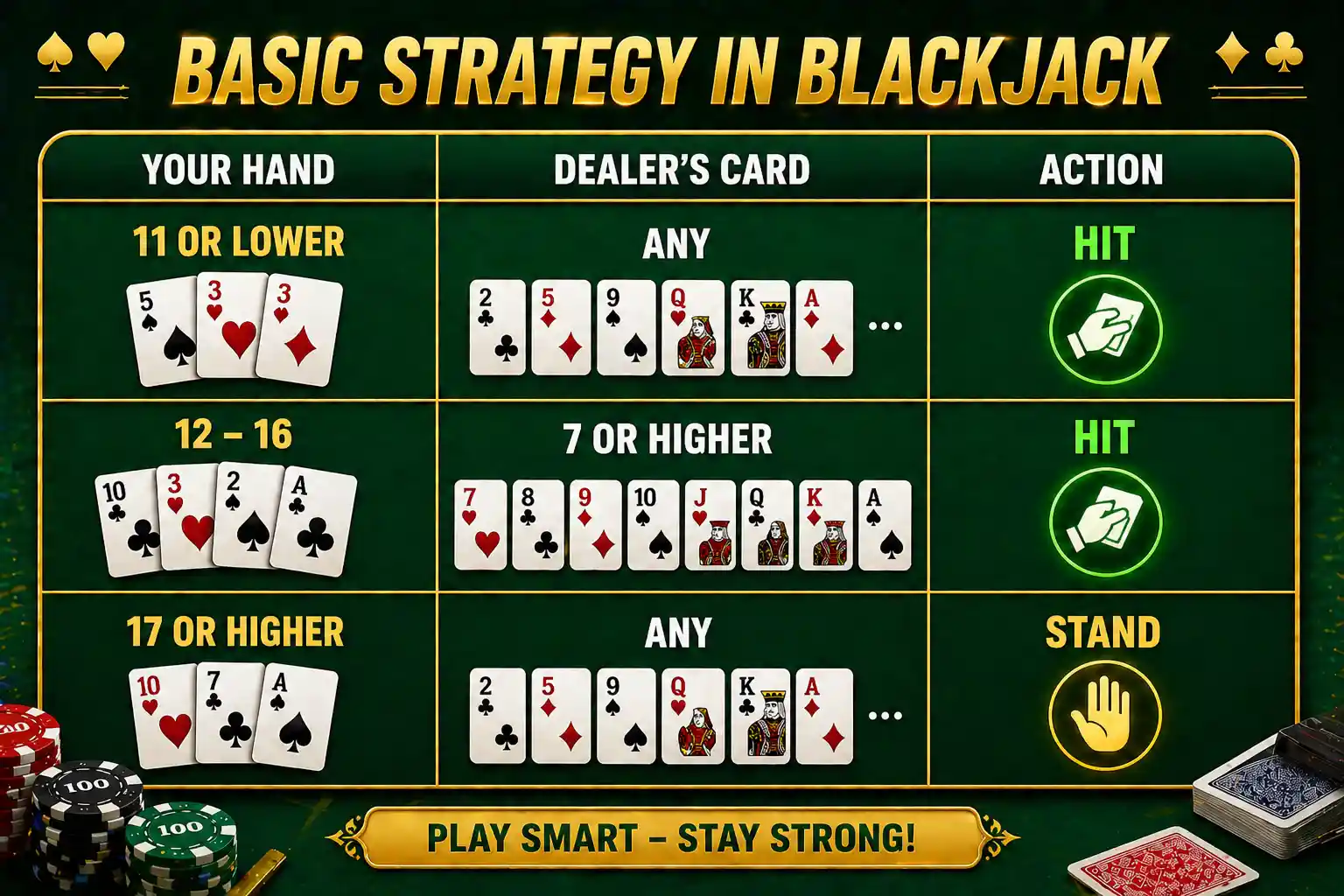 Blackjack strategy chart