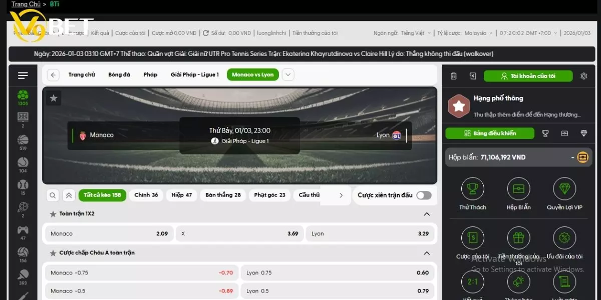 Người tham gia sẽ dễ dàng chọn bàn baccarat trực tuyến theo mức vốn