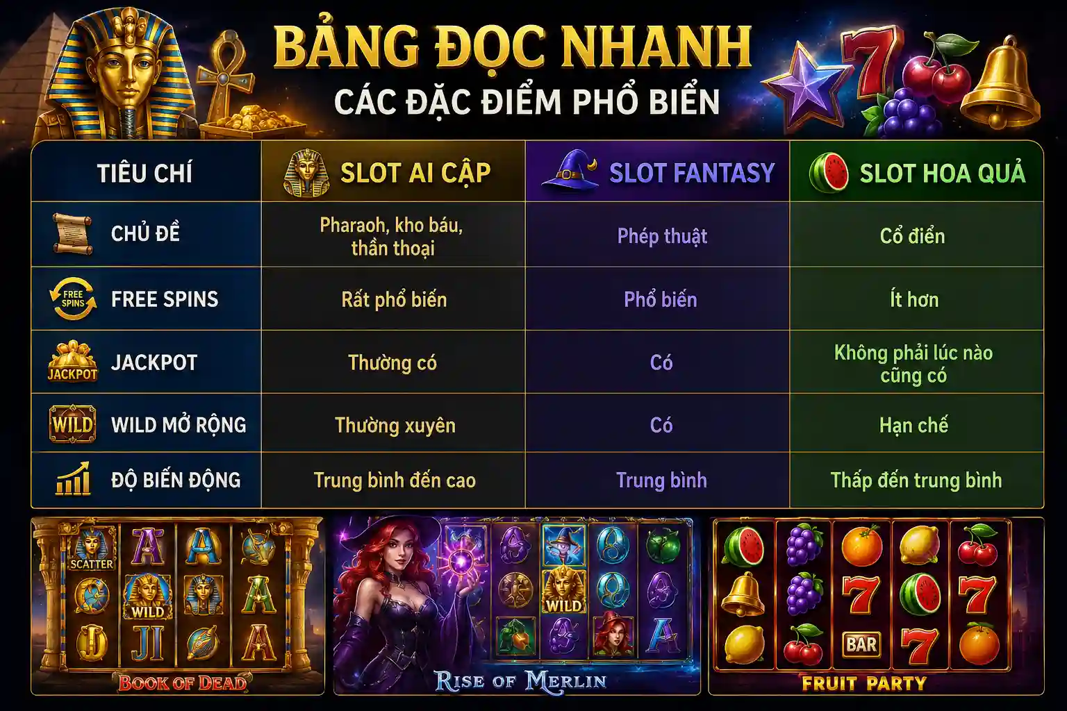 Bảng so sánh ba hình thức