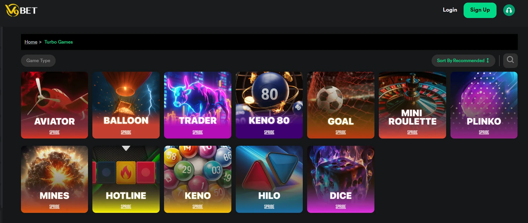 V9Bet fast games full list overview