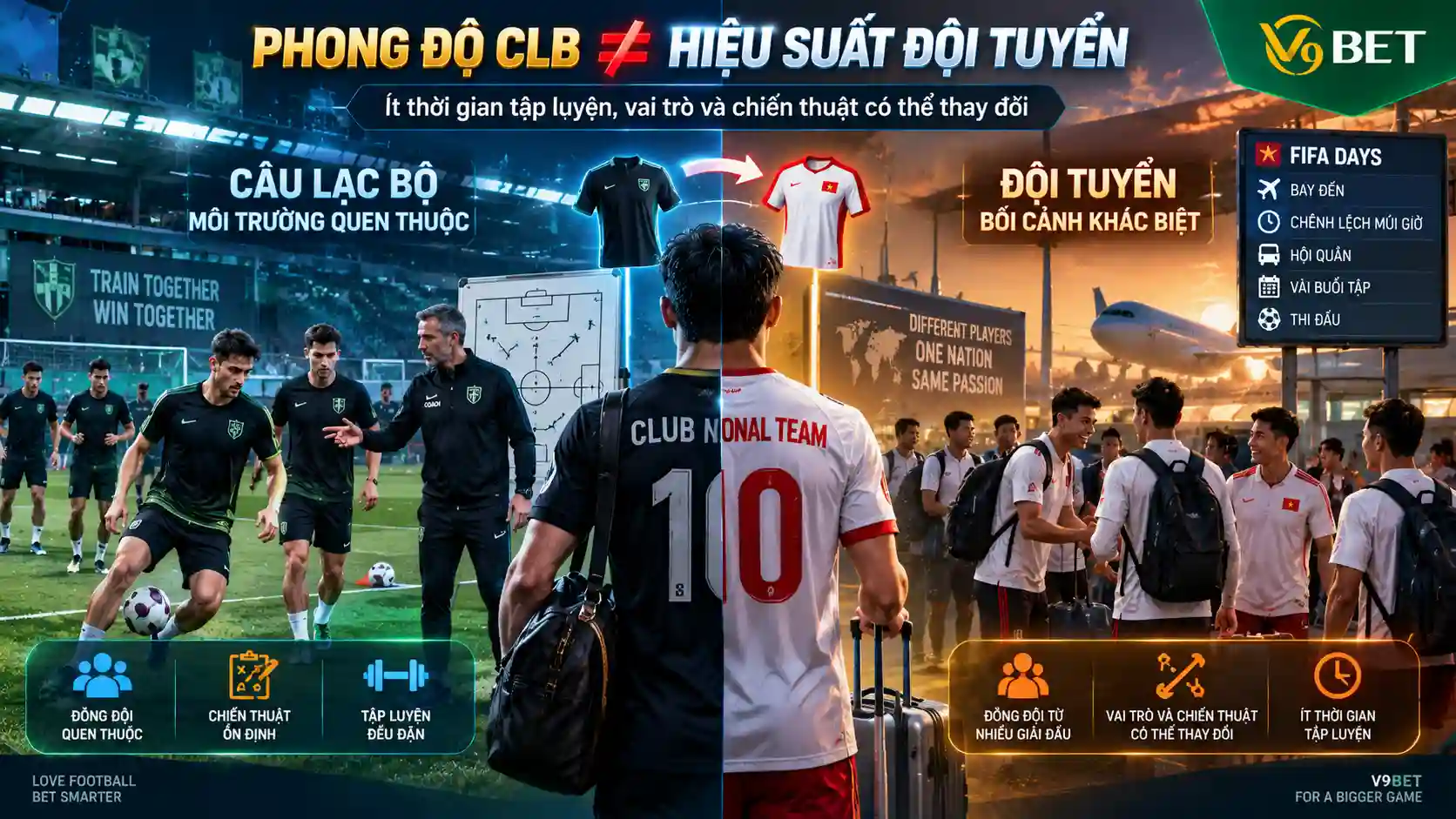 Khác biệt giữa phong độ câu lạc bộ và hiệu suất đội tuyển trong FIFA Days