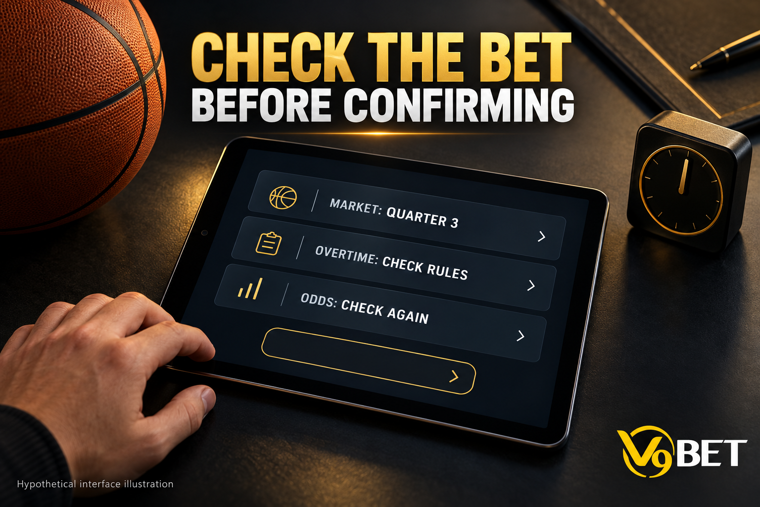 The ticket review interface on the tablet highlights the