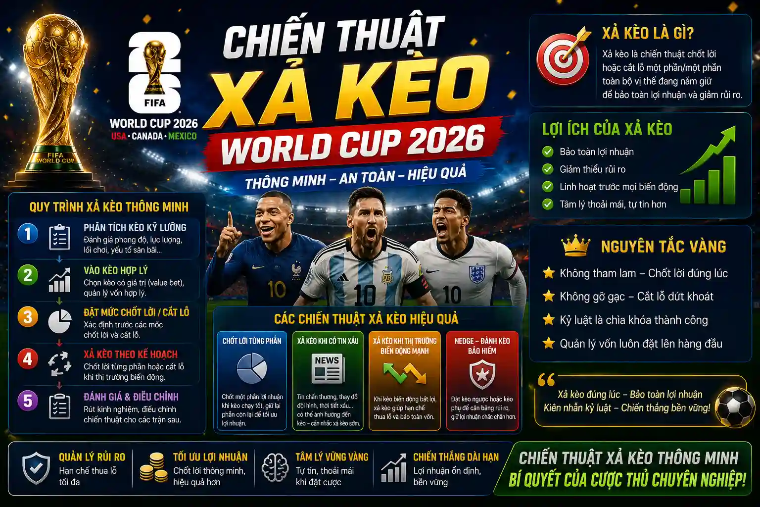 Chiến thuật xả kèo World Cup 2026 thông minh