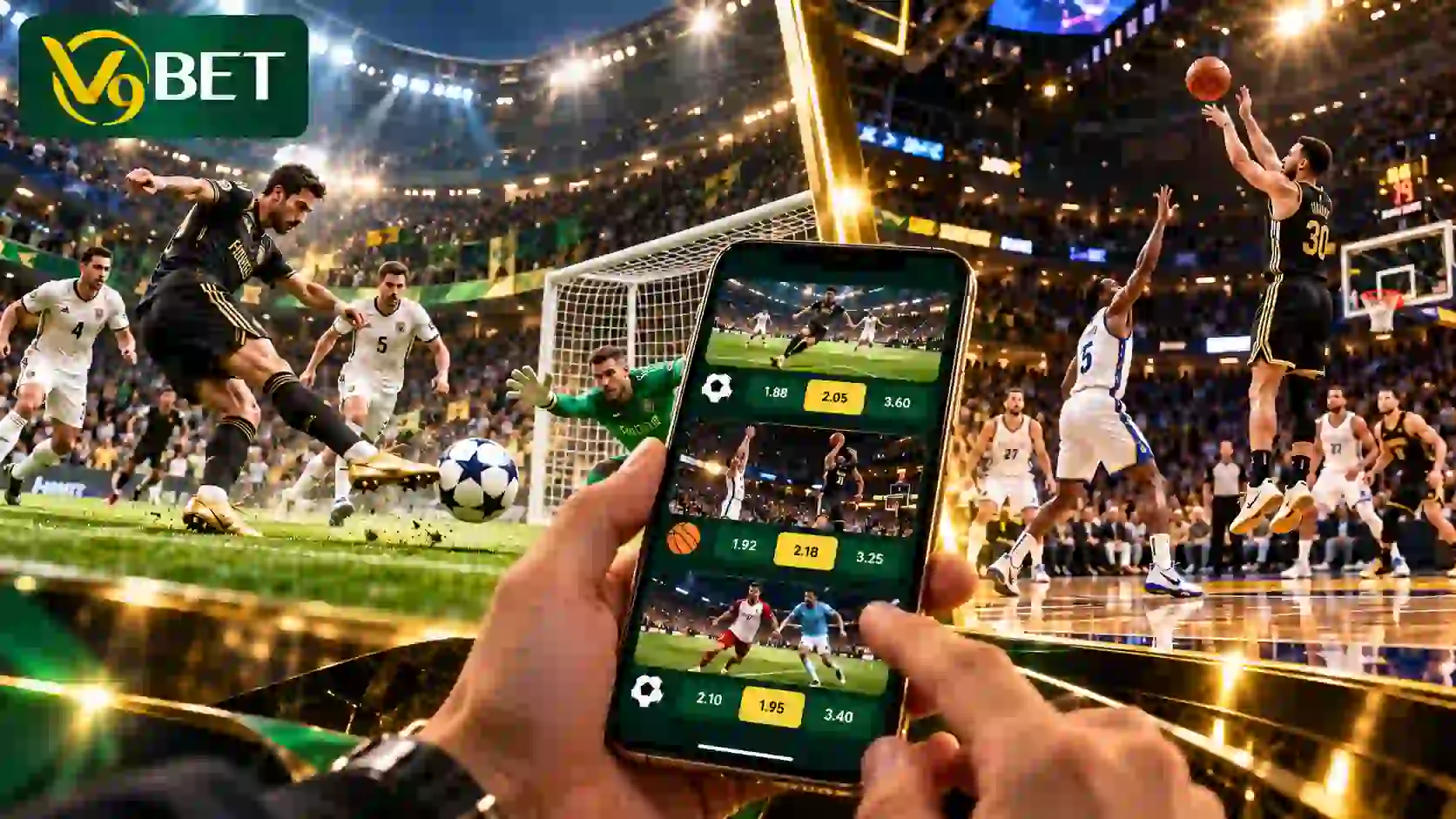 Combine basketball and football bets in a single parlay slip.