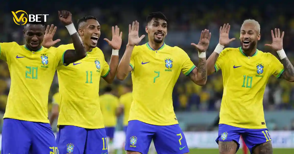 Neymar celebrating victory with the Brazil national team