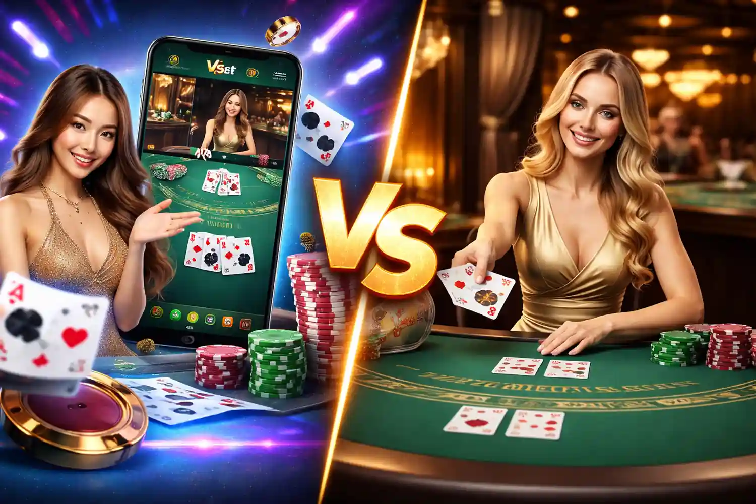 Comparison between Black Jack and traditional casino