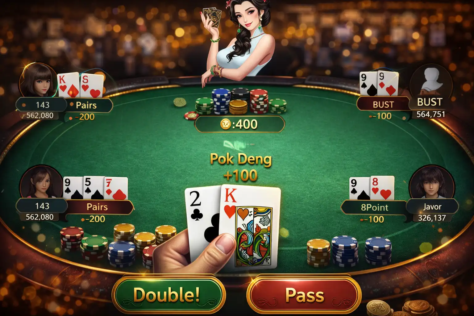 Pok Deng is a popular traditional Thai card game at V9Bet