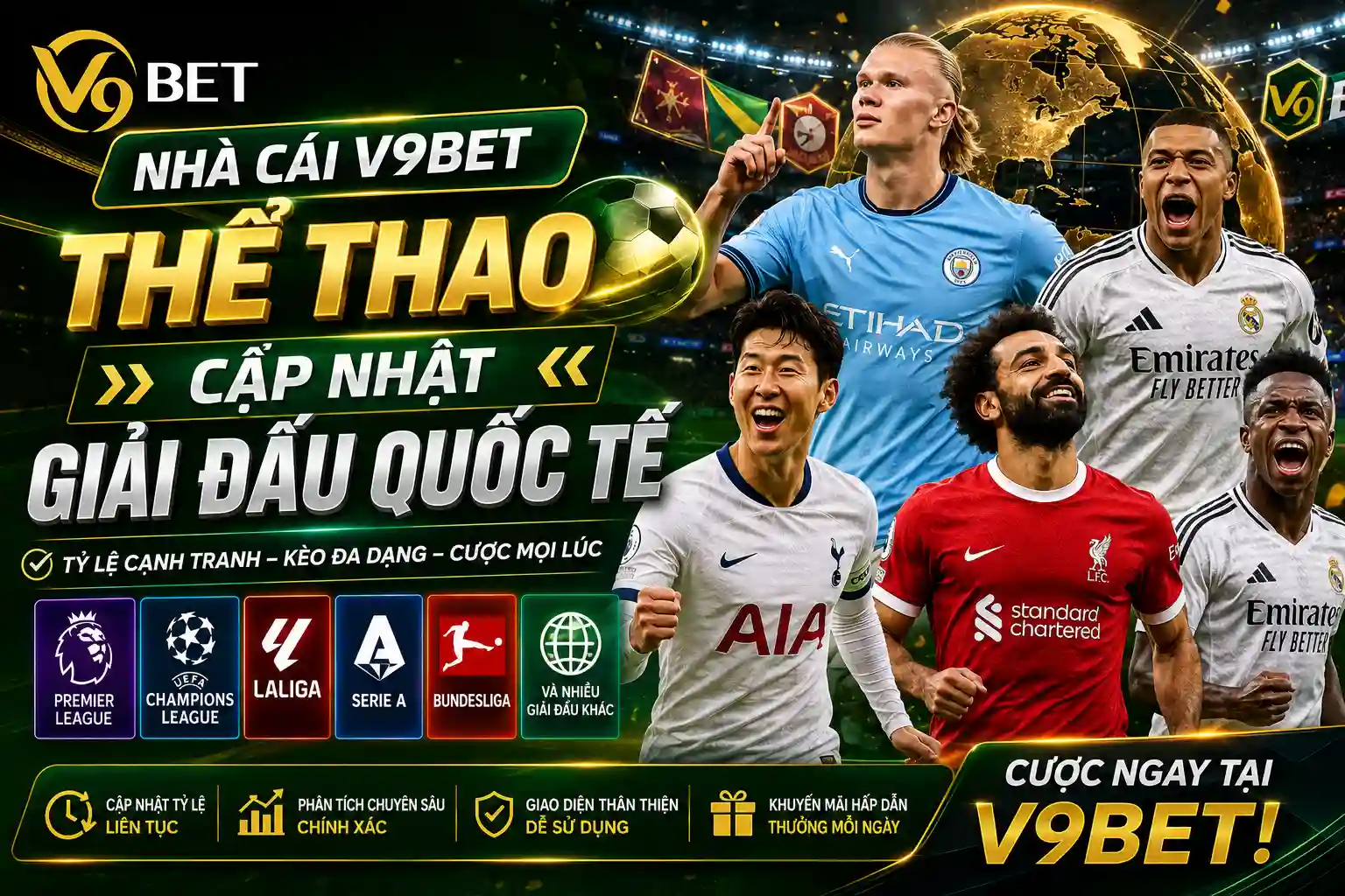 Nhà cái V9Bet thể thao cập nhật giải đấu quốc tế