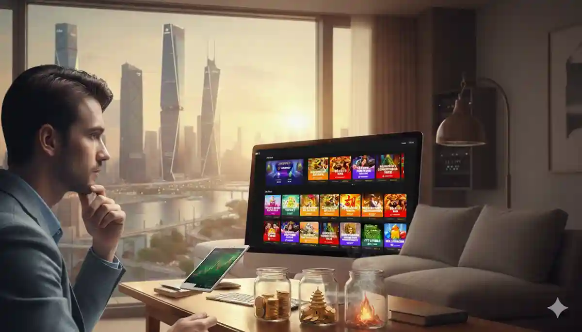 Player managing slot bankroll on mobile device