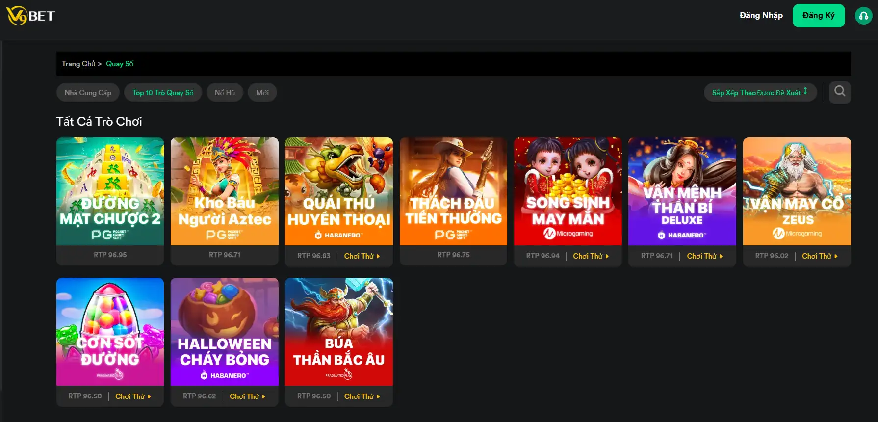 Top 10 most popular slot games this month