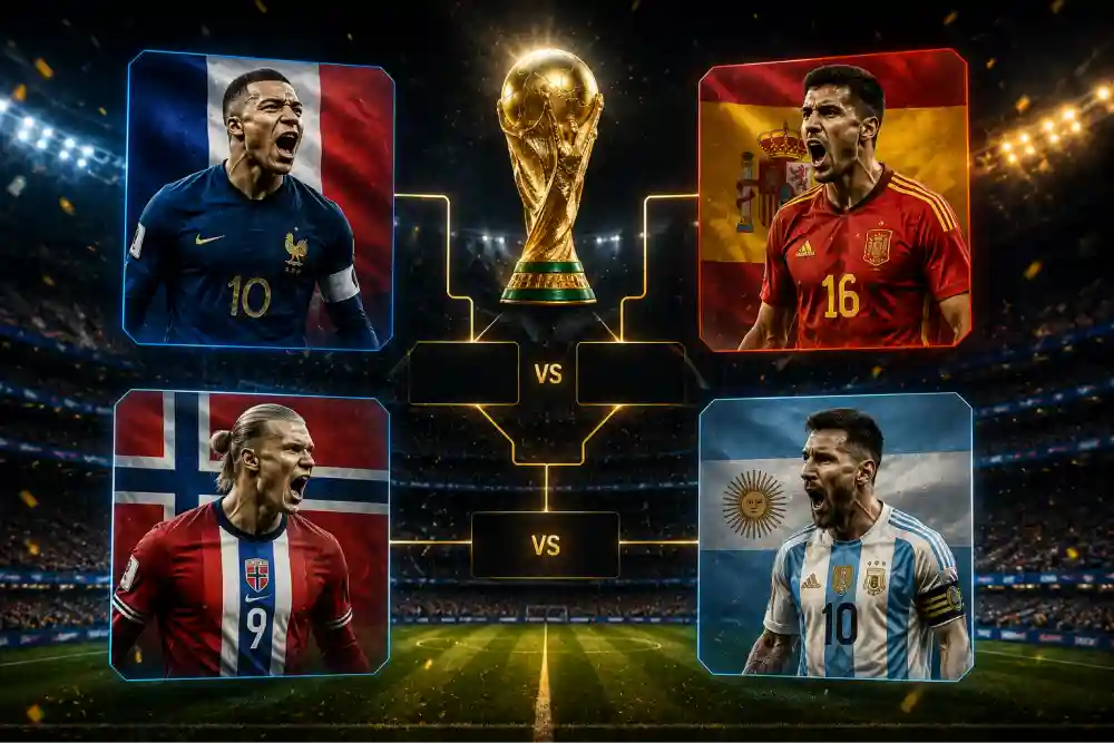 Overview of the knockout stage bracket