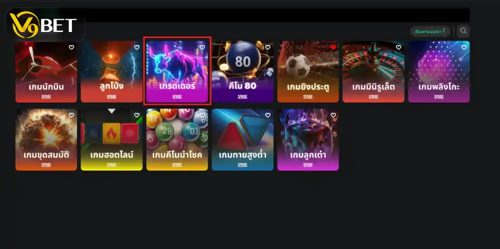 ภาพรวมเกมต่างๆ หน้าเกมเทอร์โบ V9Bet
