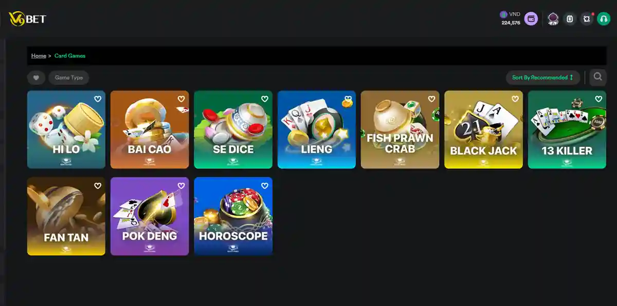 Reputable online card games at V9Bet online casino 2026