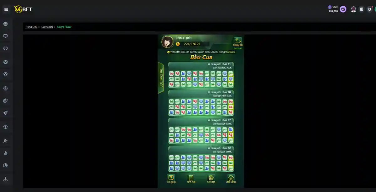 Bầu cua phù hợp với các người chơi mới