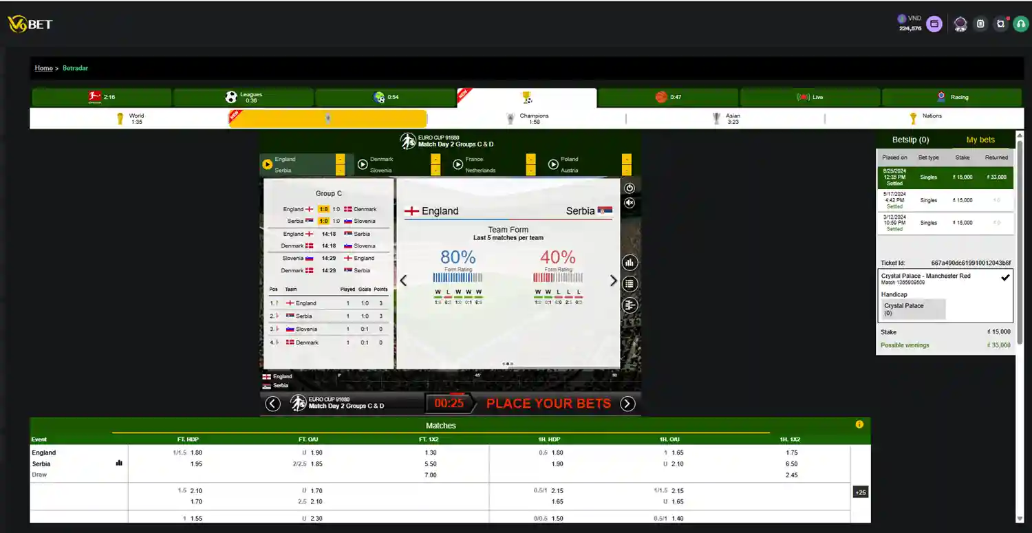 Guide to playing Betradar virtual sports on the V9Bet app