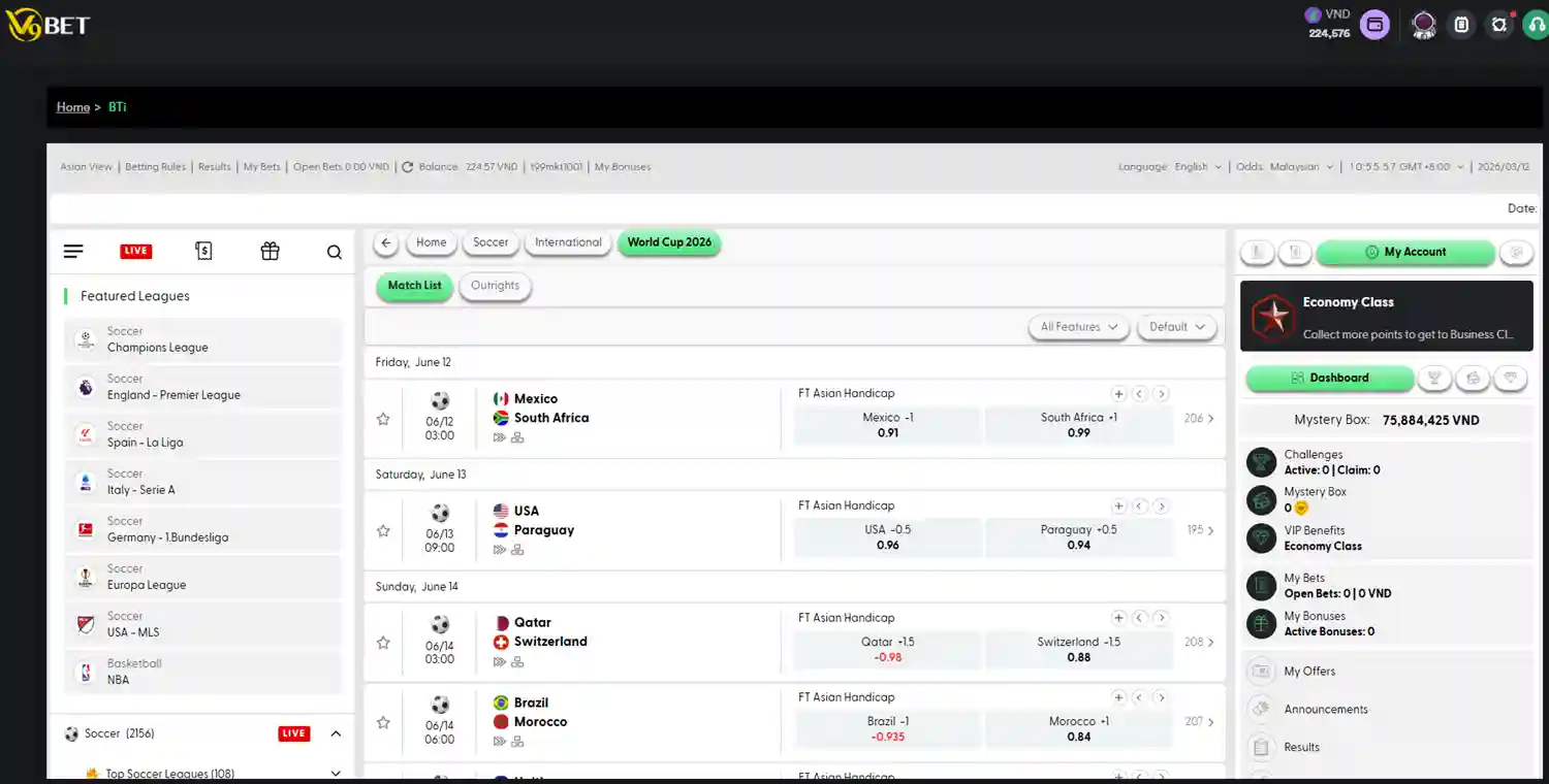 World Cup 2026 betting analysis at V9Bet sports section