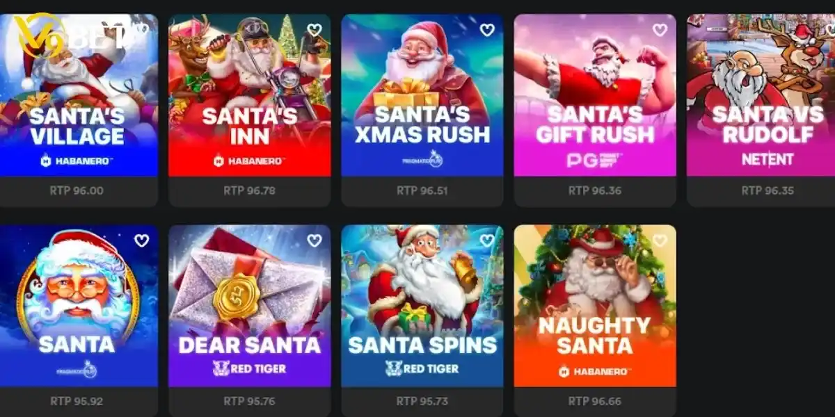 Popular Christmas slot games at V9BET