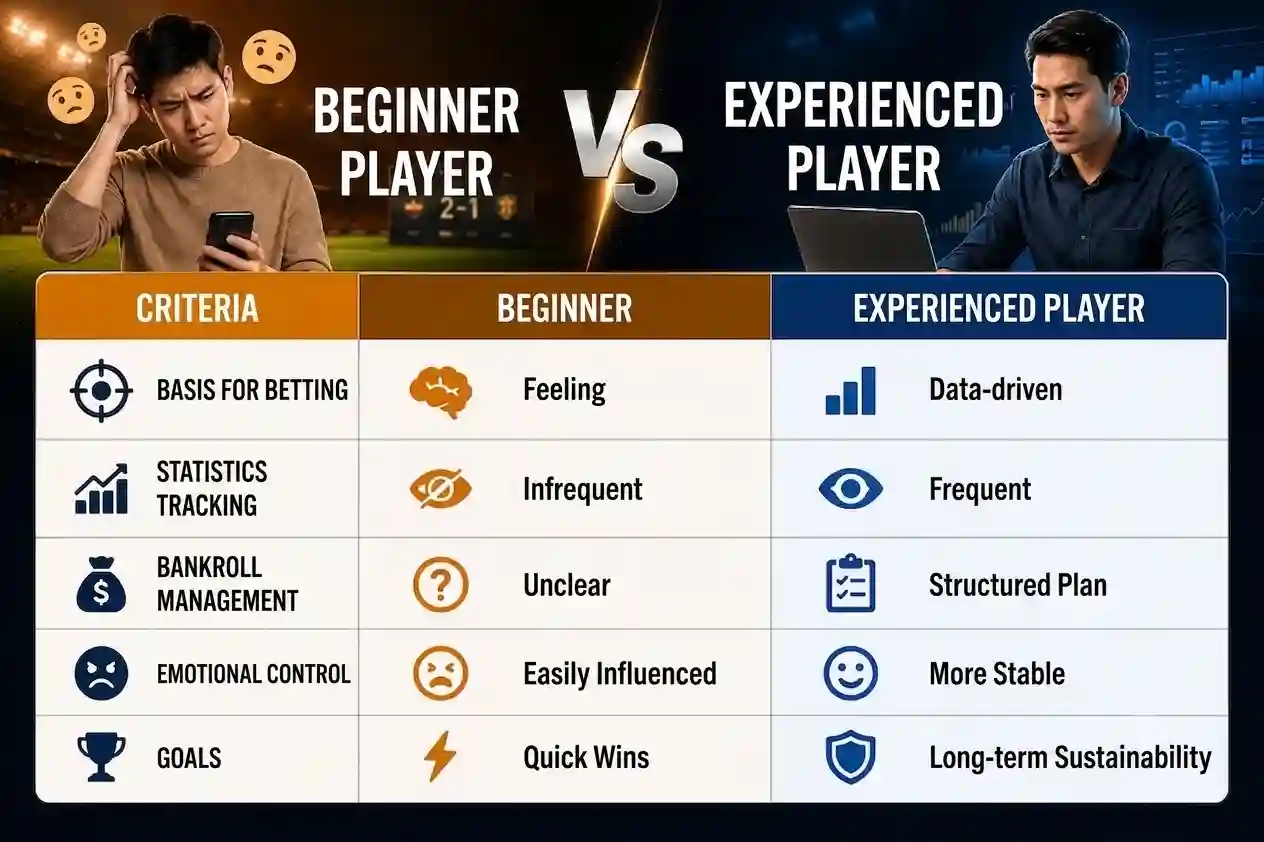 Comparing analysis approaches between beginners and experienced players